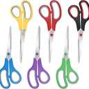 6 Packs Sewing Craft Scissors Bulk,8" Multipurpose Heavy Duty Sharp Scissors,Stainless Steel Shears for Home Office Student Supplies,6 Colors