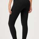 ODODOS Full Length High Waist Workout Leggings with Pockets for Women, 28" Tummy Control Athletic Yoga Pants, Black, Medium 