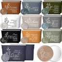 Church Gifts Bulk Spanish Christian Gifts for Women Bible Verse Makeup Bags Religious Gift Regalos Cristianos Para Mujer Canvas Pouch Compact Mirrors(Boho Color,20 Sets)