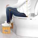 ROMGUAR CRAFT 7 Inch Bamboo Toilet Stool, Foldable Poop Stool, Bathroom Step Stool Squat (Natural)