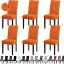 Chair Covers,Stretch Dining Room Chair Covers Set of 6, Removable Washable Kitchen Chair Covers for Dining Room 6 Pack, Dining Chair Slipcovers for Home, Hotel, Banquet, Orange