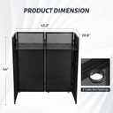 Portable DJ Booth Table Station 44"x42.2"x20.6", Foldable Metal Frame DJ Facade with Black & White Scrims, Detachable 40"x20" DJ Table, Adjustable Height, Carry Bag for Show, Party, Wedding, Events