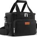 Femuar Lunch Bags for Women/Men, Insulated Lunch Bag for Work Office Picnic - Large Lunch Cooler Bag Leakproof Lunch Box with Adjustable Shoulder Strap for Adults - Black(15L)