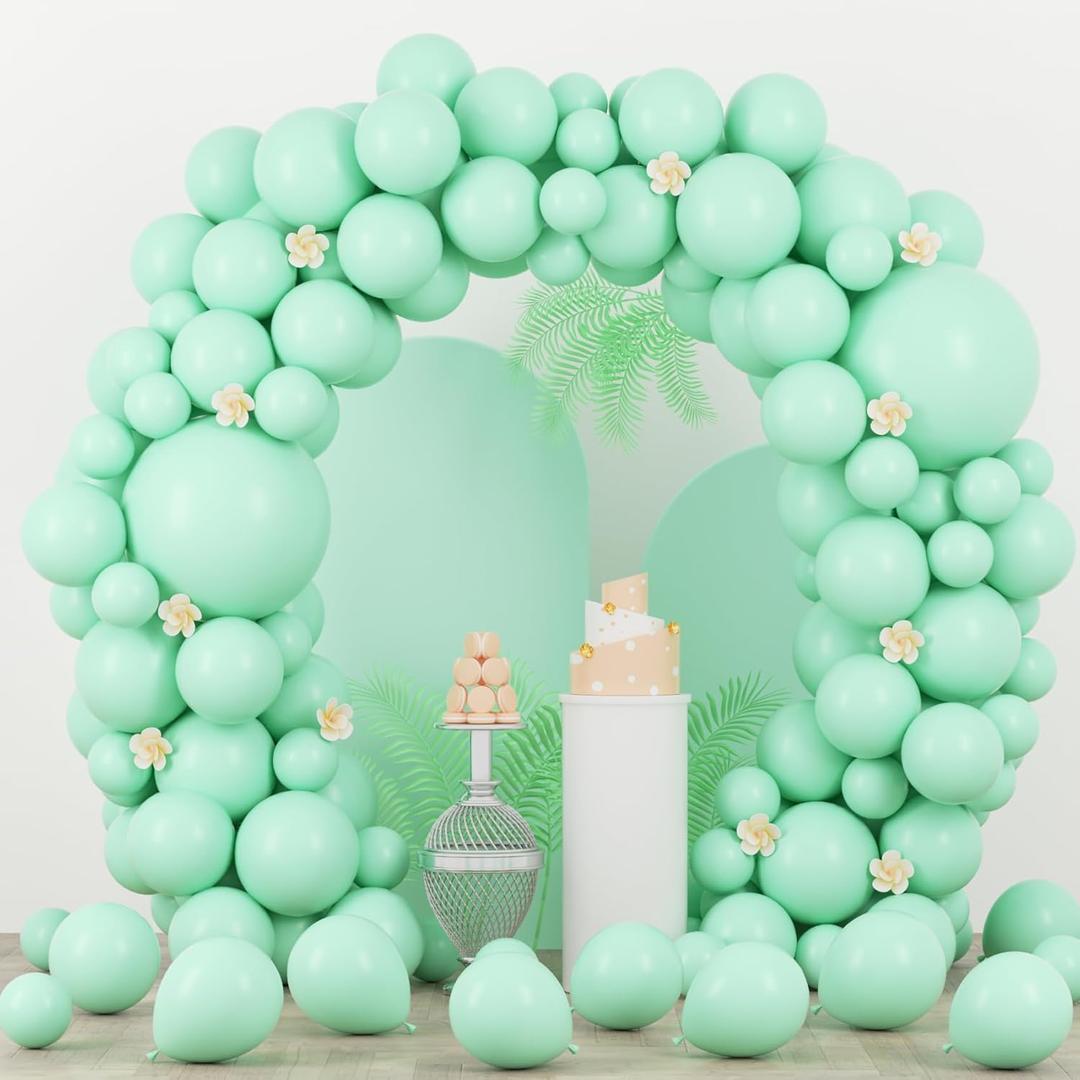 3 x Voircoloria 90pack Mint Green Balloons Different Size 18/12/10/5 Inch Pastel Green Balloon Garland Arch Kit for Baby Shower,Graduation, Wedding, Birthday, Gender Reveal, New Year Decorations