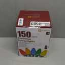 Brightown C9 Christmas Lights Outdoor, 114FT 150 LED Pure White String Lights with Timer, 8 Modes, Plug-in UL Listed Waterproof Connectable Christmas Tree Lights for House, Roof, Garden, Patio Decor