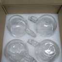 Mfacoy Double Wall Insulated Glasses Espresso Cups Set of 4 (50% Thicker), 5 oz Clear Coffee Cups with Handle, Shot Glasses, Suit for Espresso Machine, Latte, Cappuccino, Glass Coffee Mugs