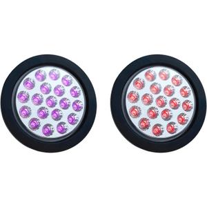 4 inch Round Dual Revolution LED Tail Lights Red Stop Turn Tail Lights and Purple as Auxiliary Color for Truck Trailer RV Jeep with Rubber Grommet 3 Prong Wire Pigtails Waterproof