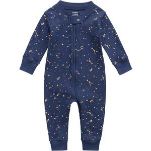 Owlivia Organic Cotton Baby Boy Girl Zip up Sleep 'N Play Pjs, Footless, Long Sleeve (Blue)