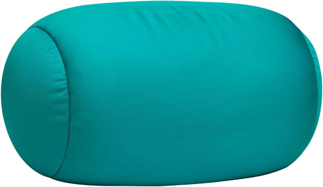 Squish Bean Bed Microbead Pillow Bolster Tube Body Pillow Smooth Cool Touch Fabric Neck & Back Support Throw Travel Pillow Fun Colors (Green Spring)