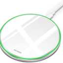 Fast Wireless Charger,20W Max Wireless Charging Pad Compatible with iPhone 17/17 Pro/17 Pro Max/17 Air/16/15/14/13/12/X,AirPods;FDGAO Induction Charge Mat for Samsung Galaxy S25/S24/S23 (20W-Mirror White)