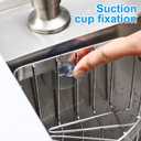 Luxshiny Kitchen Sink Sponge Holder with Suction Cups 304 Stainless Steel Corner Sink Organizer for Kitchen and Bathroom Drip Dry Storage Rack for Sponges and Cleaning Accessories