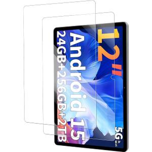 Screen Protector for Relndoo TAB9 (12 inch) Tablet, 9H tempered Glass, Drop-Proof, Scratch-Proof, Bubble-Free, 2 Pack