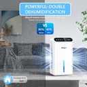 Dehumidifier for Home 1000 sq.ft - Quiet Small Dehumidifier with Hose for 3 Gear Timer, Auto Shut Off, Aromatherapy, Sleep Mode, 7-Color LED Light, for Bathroom, Bedroom, Basement (Snow White)