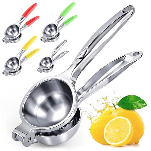 Lemon Squeezer Large, Lemon Squeezer Juicer Stainless Steel, Heavy Duty Manual Citrus Juicer Hand Press, Kitchen Tools Lime Squeezer Bar Tool, Easy to Clean Metal Lemon Hand Press