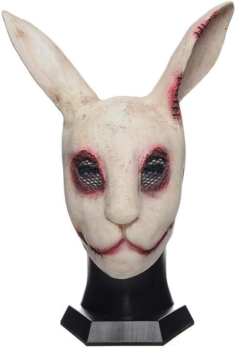 Horror Bunny Mask Scary Halloween Animal Cosplay Mask Creepy Rabbit Masquerade Party Costume Accessories