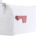 Architectural Mailboxes Admiral Rust-Proof Aluminum Metal Post Mounted Mail Box for Outside, White, Medium Curbside Mailbox, USPS Approved for Residential Delivery