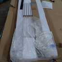 EaseLife 42"x 84" (Double 21" x 84") Bifold Barn Door, Bifold Sliding Barn Door with Hardware Kit, Solid MDF Wood Slab Covered with Water-Proof PVC Surface, Frosted Glass Panel, Assembly Required