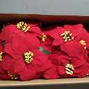 HOMESEASONS 2 Pack 18" Lighted Large Artificial Poinsettias for Outdoors LED Poinsettia Flowers Artificial Faux Poinsettia Plants Poinsettia Christmas Decorations for Office Home Kitchen Decor (Red)