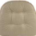 Klear Vu Omega Non-Slip Chair Cushions, Assembled in USA, U-Shaped Skid-Proof Seat Pads for Dining Room, Kitchen, Office, 15"x16" 4 Pack Linear Stone 4 Count