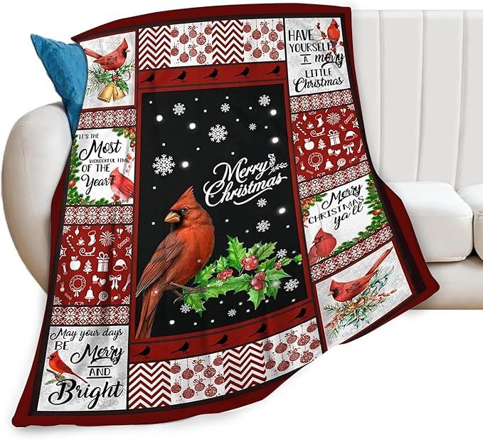 Cardinal Christmas Throw Blanket for Kids & Adults  Soft, Warm & Cozy Fleece for Couch, Sofa & Bed  40"x50"