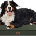 Outdoor All Weather Dog Bed, XXL Waterproof Dog Bed for Large Dogs, Orthopedic Egg Foam Pet Bed Mat with Removable and Washable Oxford Cooling Cover, Dark Green (47.0"L x 29.0"W x 3.5"Th)