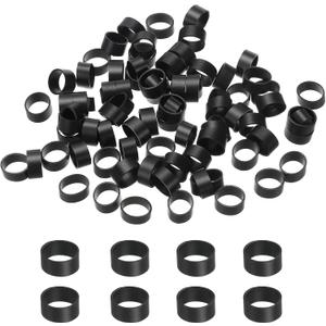 PATIKIL Silicone Rubber Bands Cable Ties 0.4", 50 Pcs Flat Rubber Elastic Band for Office Supplies Home Cord Wrapping, Black