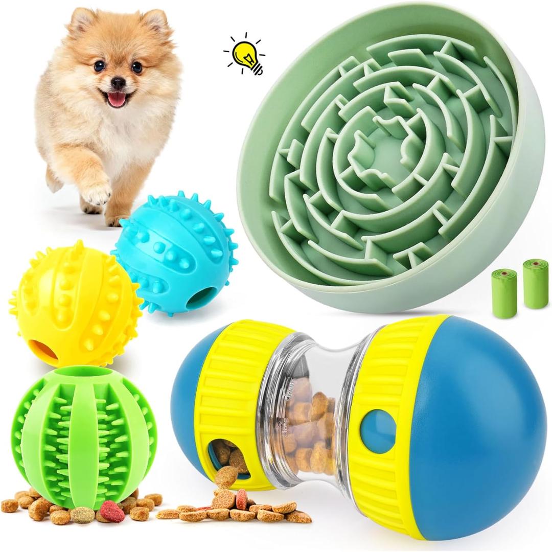 KIPRITII Enriching Slow Feeding Set for Dogs  Slow Feeder Dog Bowls & Interactive Toys with Puzzle-Based Enrichment for Smarter Eating & Busy Minds
