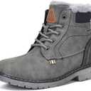 Mishansha Boy's Girl's Winter Snow Boots Waterproof Kids Hiking Boots Cold Weather Outdoor Fur Lined Warm Walking Boot Shoes (7.5 Toddler, Grey)