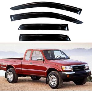KPY Window Visor Compatible with Toyota Tacoma Extended Cab 1995-2004, Rain Guard Vent Deflectors Tape-On, 1995 1996 1997 1998 1999 2000 2001 2002 2003 2004 (Extended Cab Only)
