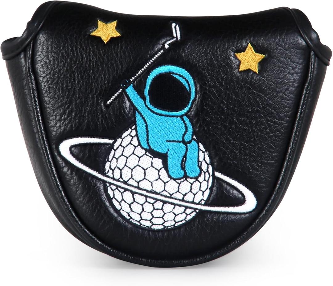 Astronaut Series Golf Headcovers, Synthetic Leather Golf Head Covers for Driver, Fairway Wood and Hybrid, Golf Putter Covers for Mallet and Blade