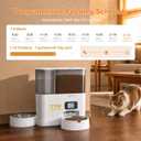 TYM Automatic Cat Feeder and Water Dispenser 2-in-1, 5L Cat Dry Food Dispenser, 3L Gravity Waterer, Programmable Timed Cat Feeder for Cats Small Dogs Pets, Stainless Steel Bowls for Easy Cleaning