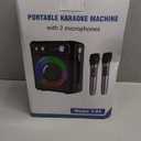 Karaoke Machine, Portable Bluetooth Karaoke Speaker with 2 Wireless Microphones, PA System for Adults Kids with LED Lights & Echo Adjustment, Supports TWS/TF/USB/AUX for Home Party (T03-2 MICS)