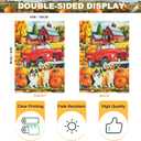 JRED Fall Dogs Garden Flags 28x40 Inch, Double Sided Autumn Pumpkin Burlap Flags for Outside, Puppys Yard Flag Decorations for Home Farmhouse Holiday