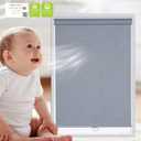 Tonature Cordless Roller Shades 100% Blackout Window Shades Eco-Friendly Fabric with Jacquard Stripes Pattern (Stone Grey, 31"W X 64"H) Thermal Insulated UV Protection Roller Blinds for Windows, Home