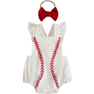 Noubeau My First Halloween Baby Girl Outfit Newborn Pumpkin Bubble Romper Bodysuit Corduroy Overalls Infant Ghost Clothes (White)