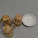 SUBEKYU Bamboo Dish Scrub Brushes, Kitchen Wooden Cleaning Scrubbers Set for Washing Cast Iron Pans/Pots, Set of 3 (Regular size, Ceramic Dish+ 1p Palm+ 2p Sisal)