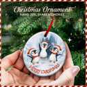 2 x Penguin Celebrate Christmas Ornament 2025  Funny Penguin Family Ornament, Snowflake Winter Holiday Tree Decoration  Xmas Tree Hanging Decor, Mery Ideas for Family, Friends
