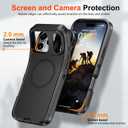 TUTUKII Compatible with iPhone 17 Pro Max Case with Belt Clip Holster, 2X Screen Protector, Shockproof, Compatible with MagSafe, 3-Layer, Heavy Duty Magnetic Phone Case Cover, 6.9", Black