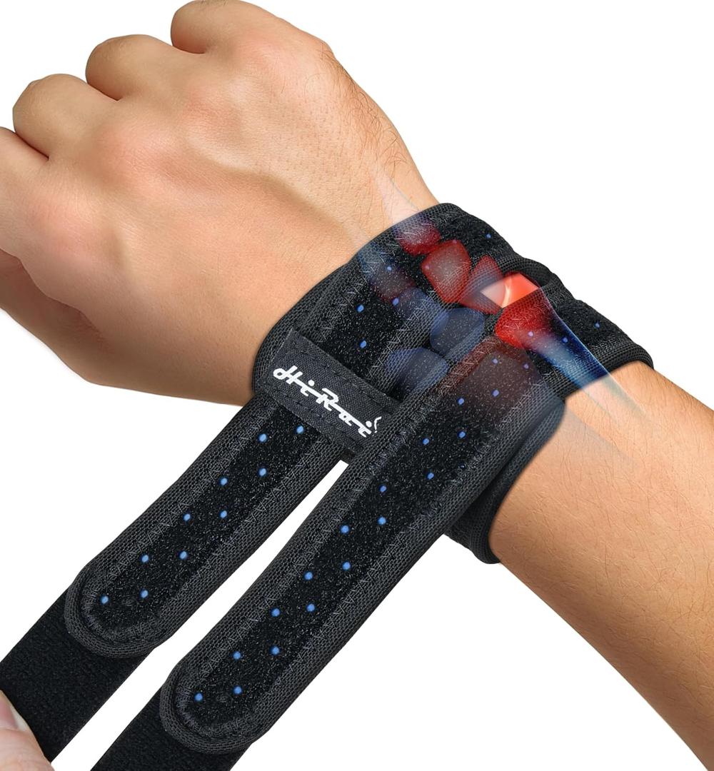 HiRui Wrist Brace for TFCC Tears, Adjustable Wristband Wrist Wraps Support for Fitness Weightlifting Tennis Tendonitis Carpal Tunnel Arthritis Pain Relief, One Size Adjustable (Black, 1 Pack)