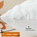 4 x Artscope Halloween Pillow Covers 12 x 20 Set of 2 Decorative Ghost Holiday Pumpkin Throw Pillow Cases Soft Plush Faux Fur Couch Cushion Case for Farmhouse Halloween Sofa Bed Room Home Decor-White