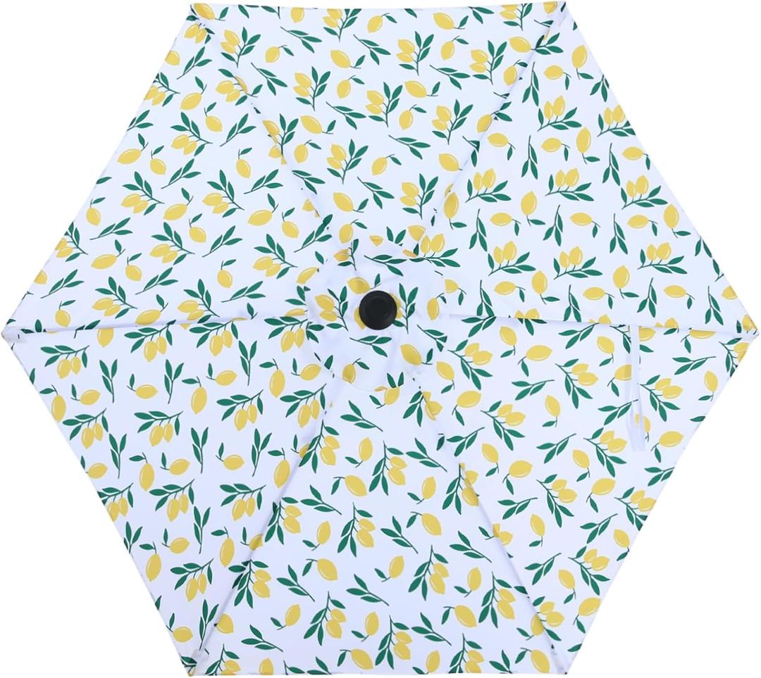MASTERCANOPY Patio Umbrella 7.5 ft Replacement Canopy for 6 Ribs-Yellow Lemon Canopy Only