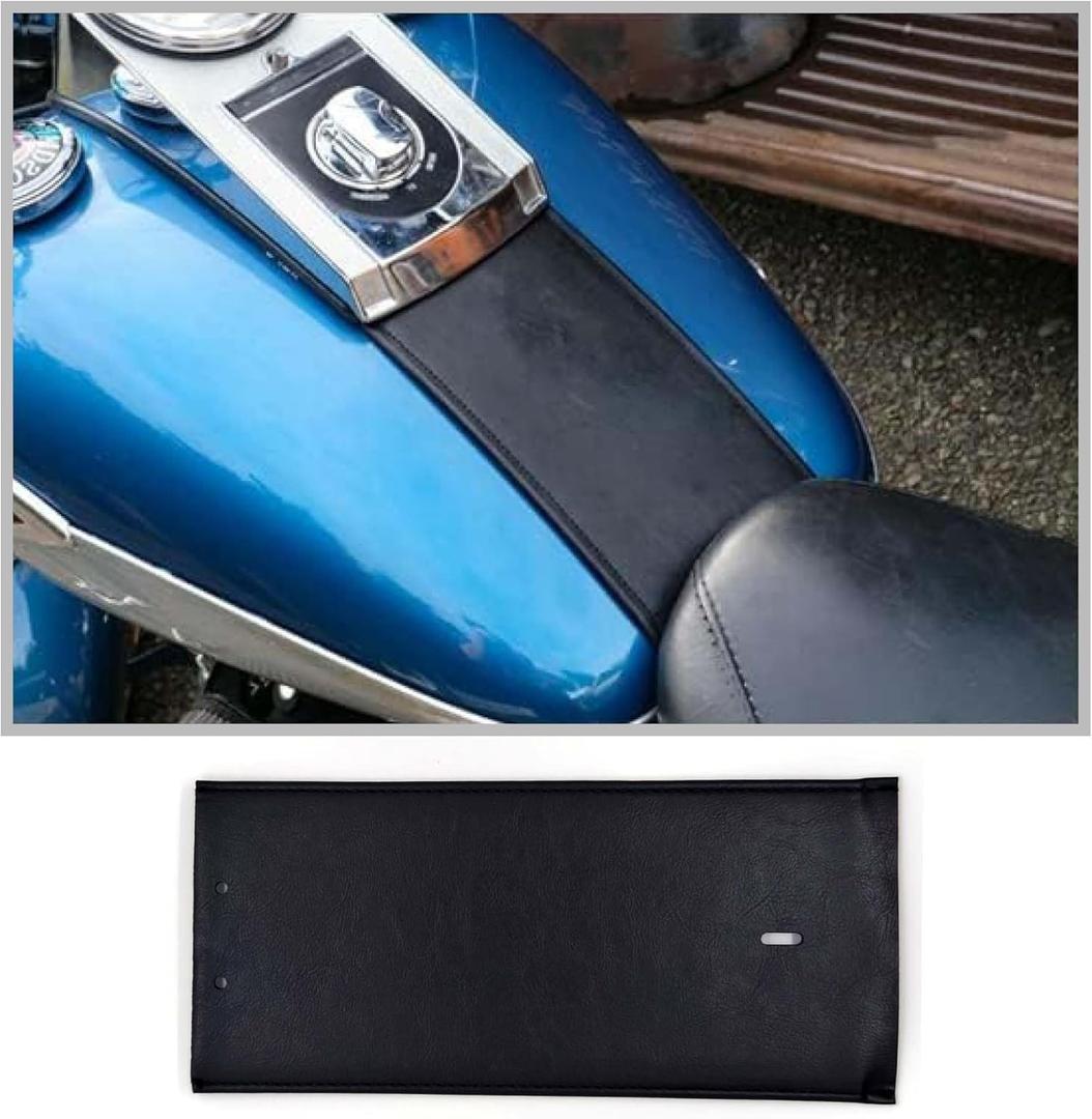 PU Leather Gas Tank Panel Bib for Harley Softail and Dyna Models, 1993-2017