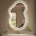 SMIROR Irregular Led Bathroom Mirror 20x 32 inch, Cloud Lighted Vanity Mirror with Lights for Wall, Anit-Fog, Dimmable, Memory (Vertical/Horizontal)