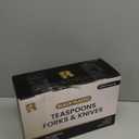 R-kay 400 Pcs Black Plastic Silverware Heavy Duty - Heat Resistance Forks Spoons And Knives Set - BPA Free Black Plastic Utensils Set