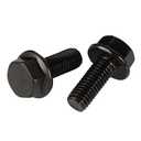 M6 x 12mm Flanged Hex Head Bolts Flange Hexagon Screws, Alloy Steel 10.9 Class, Black Oxide Finish, Fully Threaded, 25 PCS