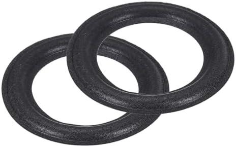 MECCANIXITY 2 Pcs 4.5 Inch Foam Speaker Edge Surround Rings 75x118mm(IDxOD) Perforated Subwoofer Rings Replacement Parts for Speaker Repair or DIY,Black