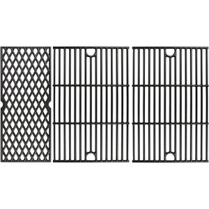 Utheer Cast Iron Cooking Grates for Pit boss Austin XL, Rancher XL, 1000 XL,1100pro Series, Traeger Pro Series 34, Traeger Texas Elite 34, Wood Pellet Smoker Grills Replacement Parts, 3 PCS