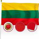 XIFAN Premium Nylon Lithuania Flag 3x5 Outdoor, Double Sided Heavy Duty 210D Nylon Republic of Lithuania National Country Flags, with Sewn Stripes/4 Stitch Hemming/Brass Grommets