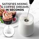 Zulay Kitchen Milk Frother Handheld Electric Whisk Frother Wand, Durable Drink Mixer, Stainless Steel Whisk, Coffee Frother, Hand Blender, Frother for Protein Powder, Lattes, Matcha & More - Black