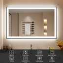 48x30 Inch LED Bathroom Mirror with Black Frame, 
Product Dimensions	48"L x 30"W